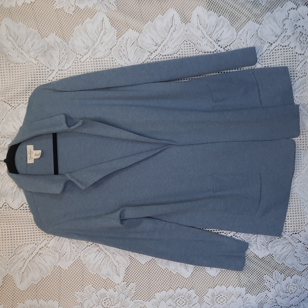 Jessica Simpson Sweater Coat 100%cotton Bluegrey sz. M